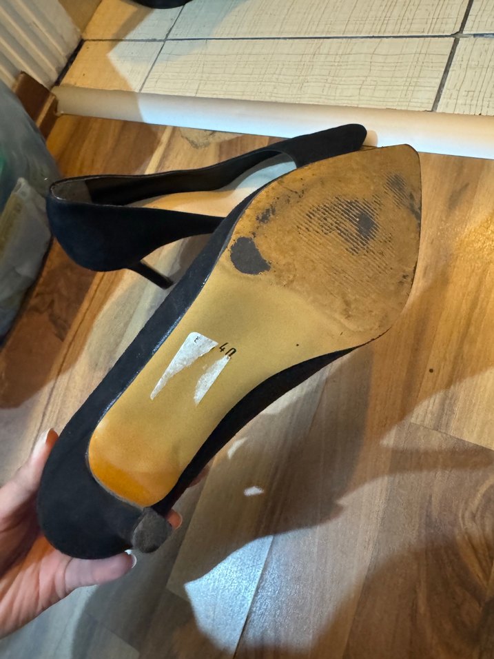 Siyah Süet Stiletto Topuklu Kadın Ayakkabı - Görsel 3