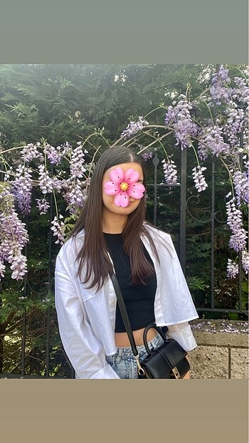 Beyaz crop gömlek