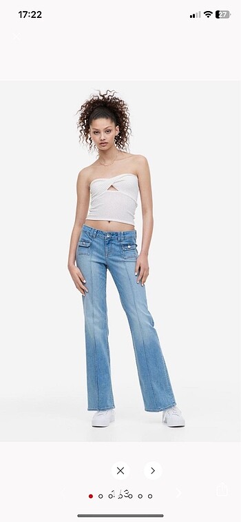 hm y2k flared low cargo jeans