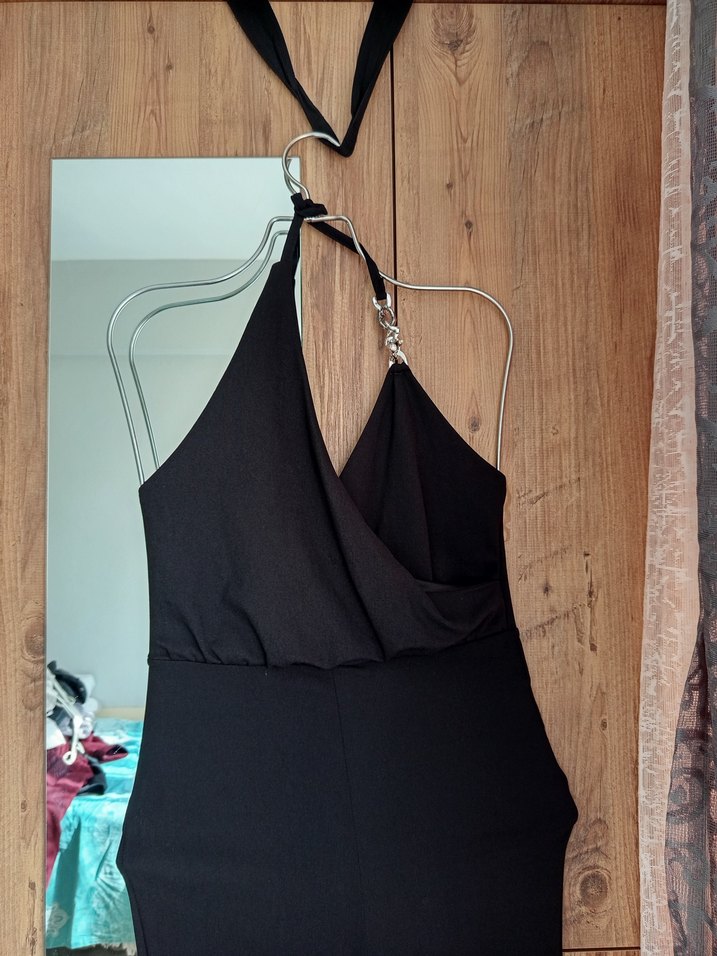 Siyah V Yakalı Hamile Tulum - Görsel 5