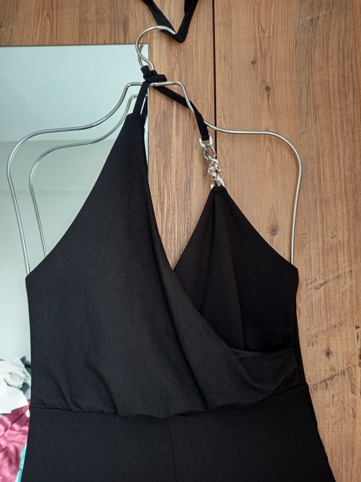 Siyah V Yakalı Hamile Tulum - Görsel 3