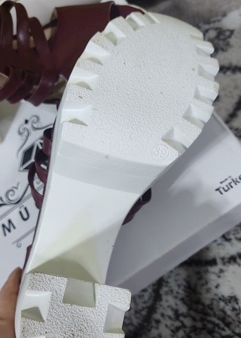 Burgundy Platform Topuklu Kadın Ayakkabı - Görsel 3