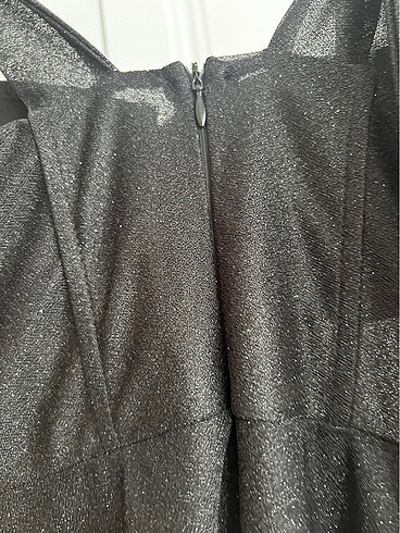 Siyah simli midi boy elbise - Görsel 8