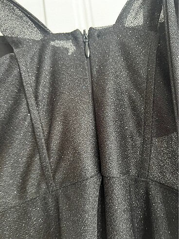 Siyah simli midi boy elbise - Görsel 9