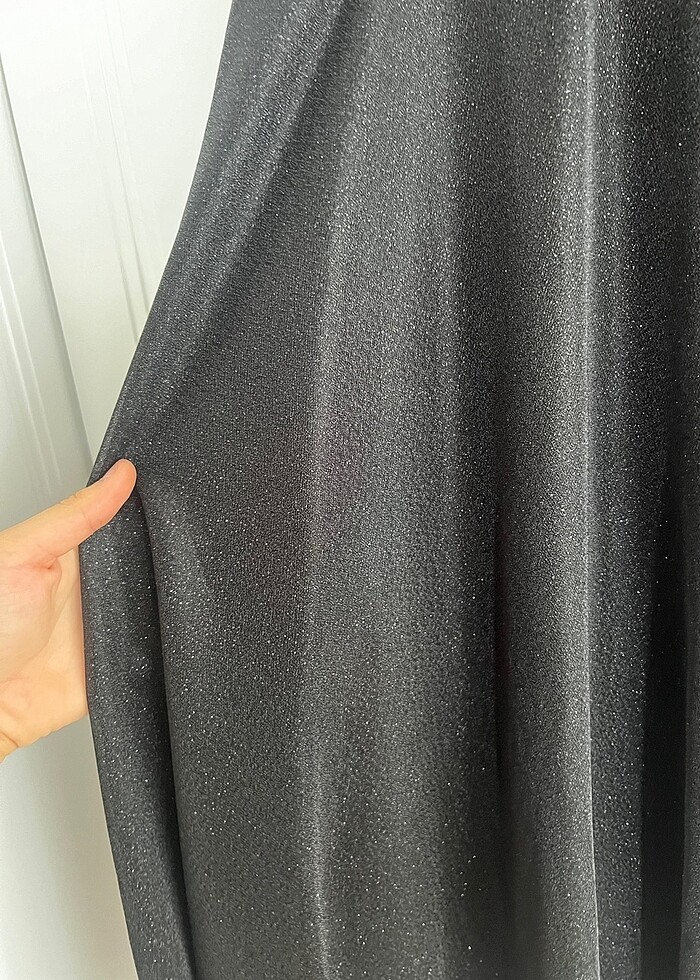 Siyah simli midi boy elbise - Görsel 3