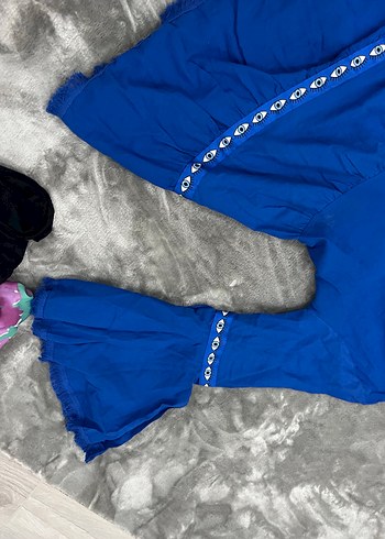 Mavi Nakışlı Kadın plaj elbisesi - Görsel 3