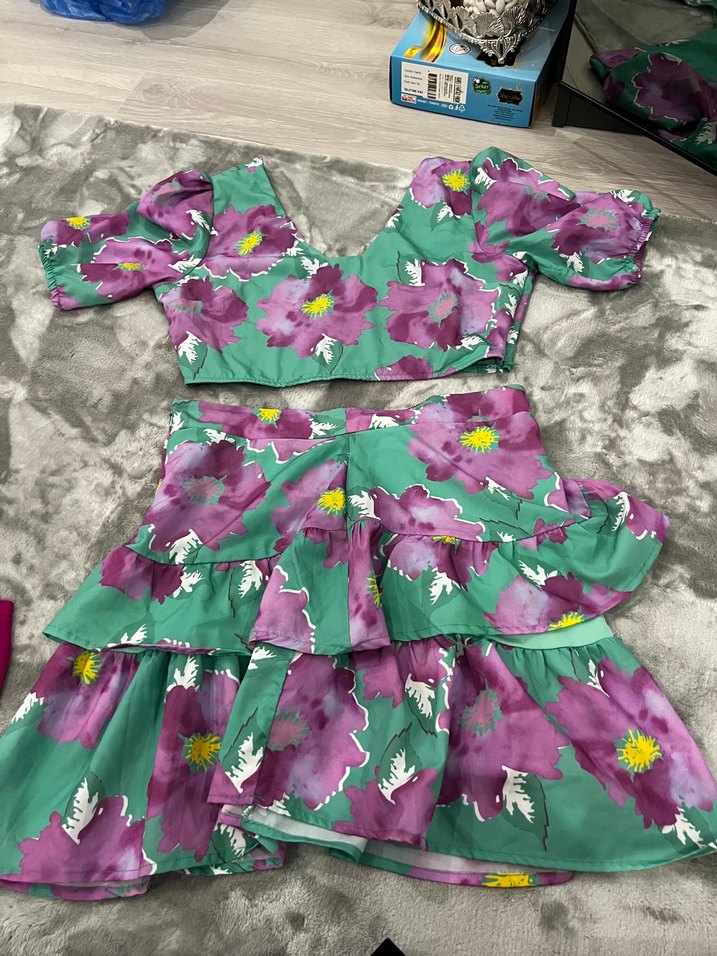 Kadın  Bohem Renkli Fırfırlı Etek üst - Görsel 2