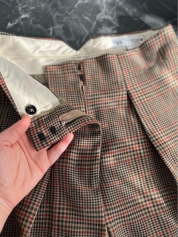 Zara Zara ekoseli kumaş pantolon XS