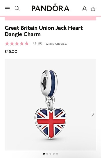 Pandora Pandora Great Britain Charm