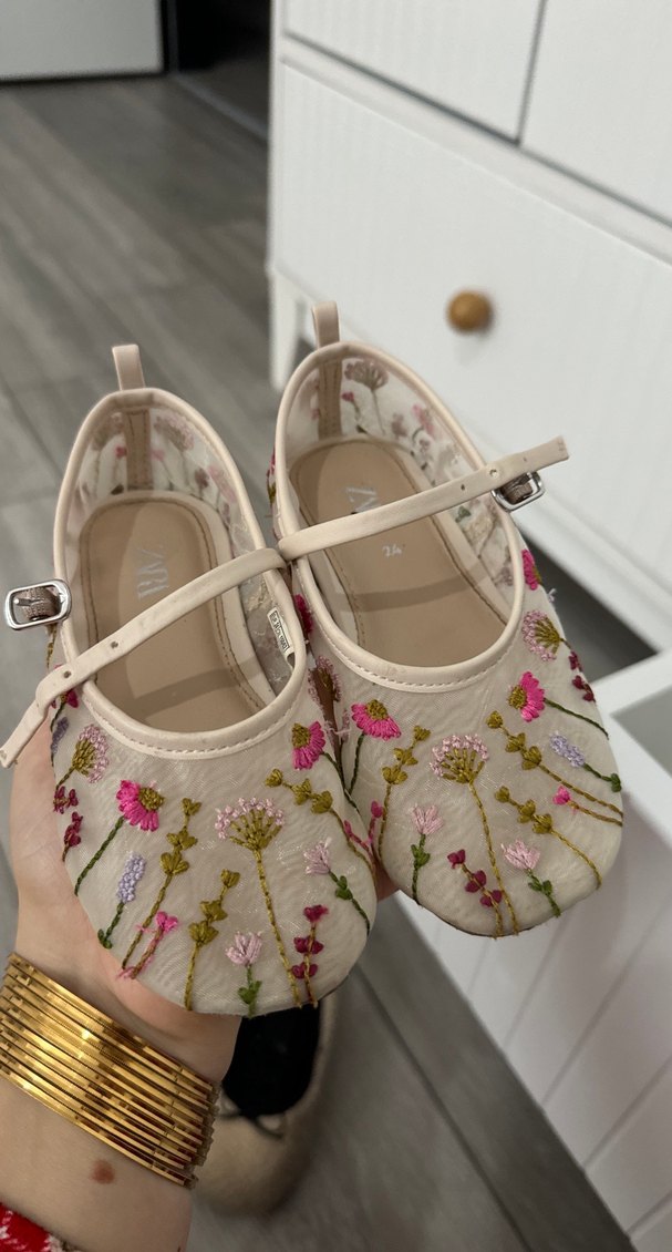 Nakışlı Dantel Detaylı Kız Babet Ayakkabı - Görsel 2