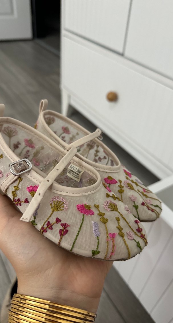 Nakışlı Dantel Detaylı Kız Babet Ayakkabı - Görsel 3