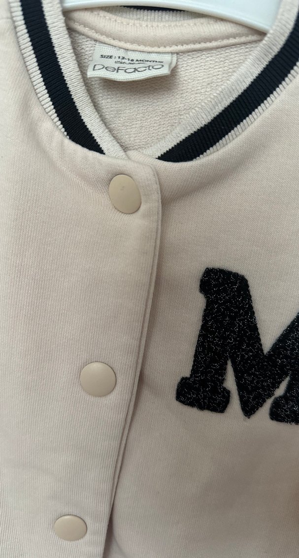 Kız Çocuk Bej Düğmeli Sweatshirt - Görsel 2