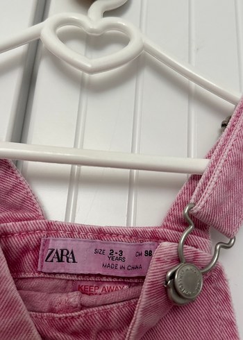 24-36 Ay Beden Kız Çocuk Pembe Kot Salopet