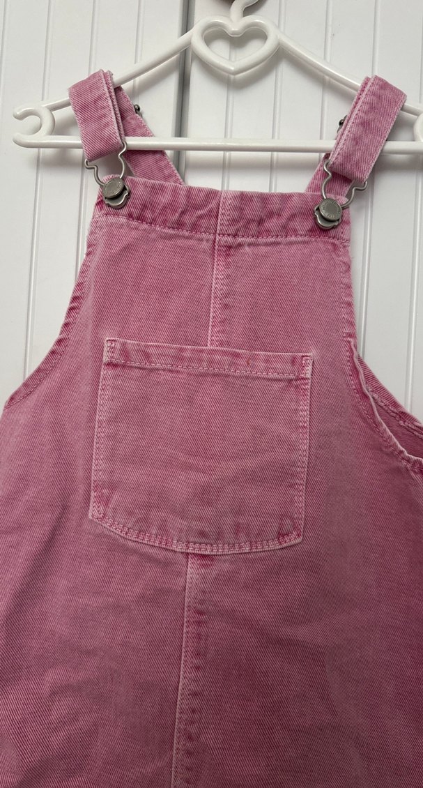Kız Çocuk Pembe Kot Salopet - Görsel 2