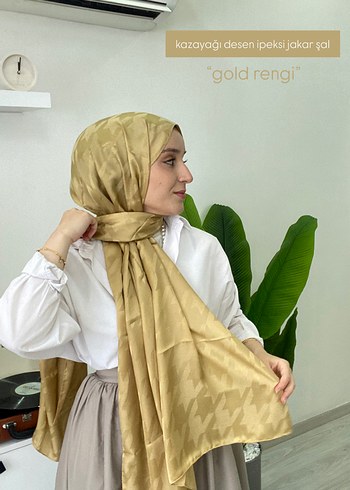 Valorscarf Kadın Gold Jakar Şal