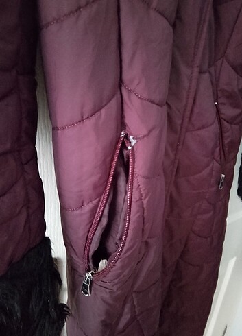 m Beden bordo Renk Uzun mont
