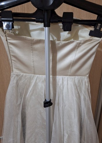 Straplez Midi after party gelinlik-elbise - Görsel 3