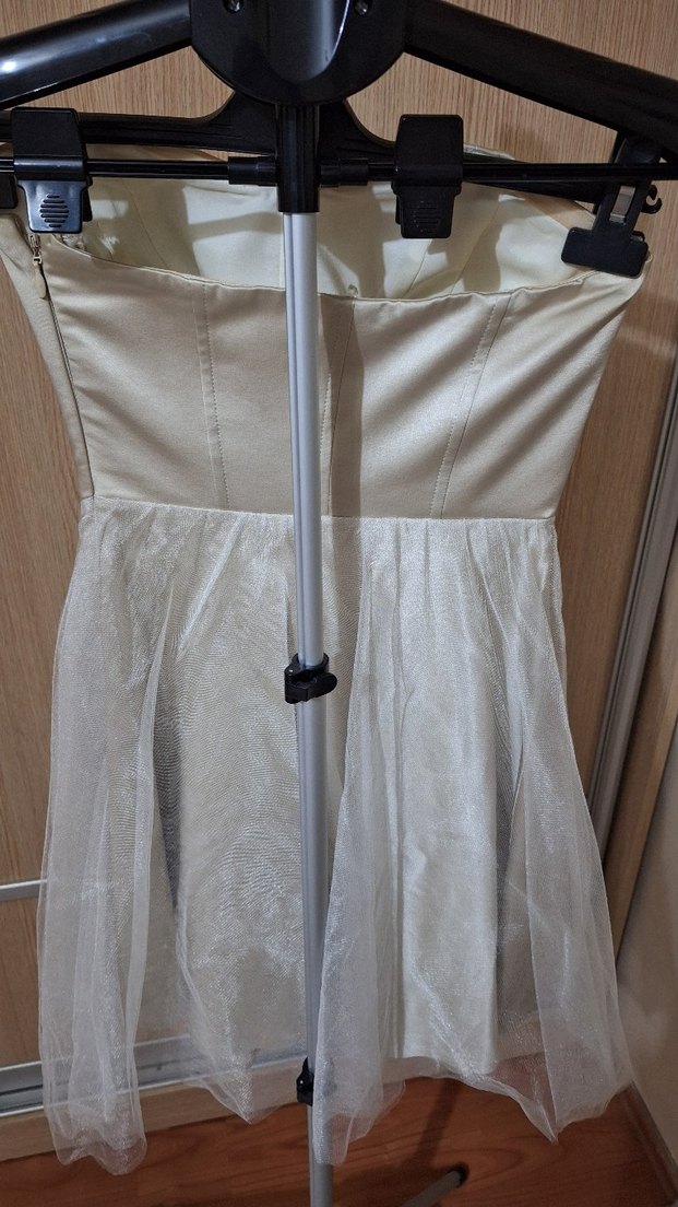 Straplez Midi after party gelinlik-elbise - Görsel 4