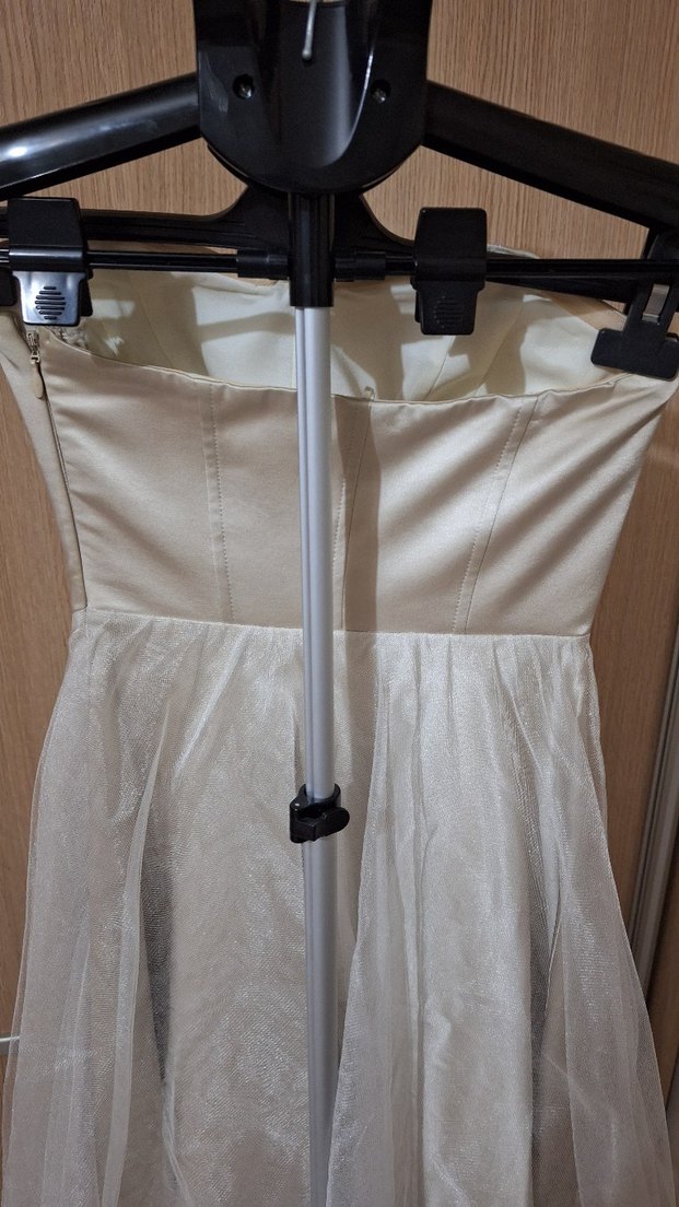 Straplez Midi after party gelinlik-elbise - Görsel 3