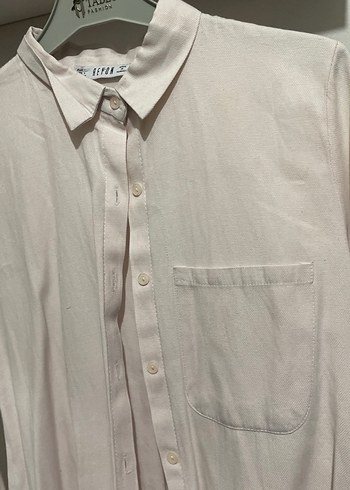 Düğmeli Keten Kadın Gömlek
Pudra - Görsel 2