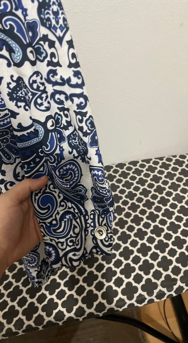 Mavi Bohem Uzun Kollu Desenli Gömlek - Görsel 4