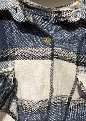 Gri Ekose Düğmeli Uzun Kollu Kadın Gömlek ödüncü gömleği - Görsel 2