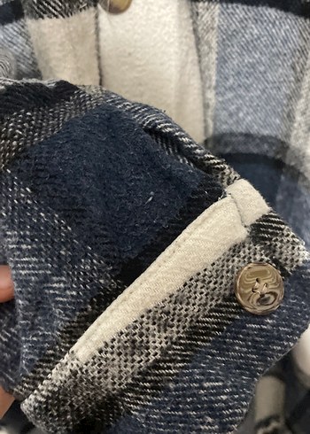 Gri Ekose Düğmeli Uzun Kollu Kadın Gömlek ödüncü gömleği - Görsel 3