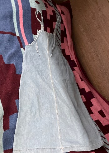 Gri Batik Desenli Midi Kot Salopet - Görsel 2