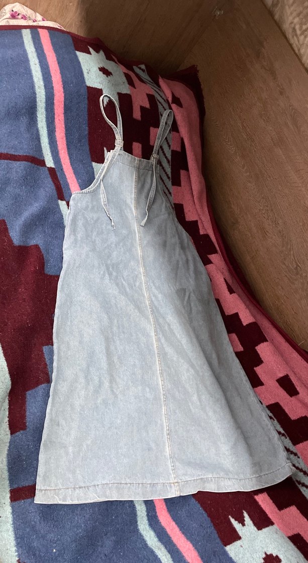 Gri Batik Desenli Midi Kot Salopet - Görsel 2