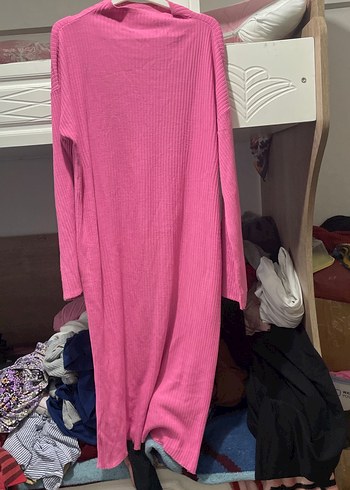 Pembe Uzun Kollu Triko Elbise - Görsel 3