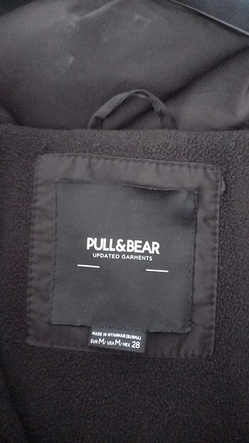 m Beden siyah Renk Pul and Bear Siyah Mont