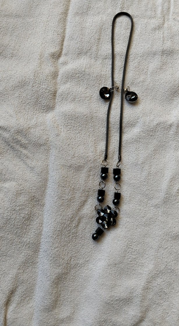 Uzun Siyah Yılan Desenli Gotik Kolye küpe takim - Görsel 2