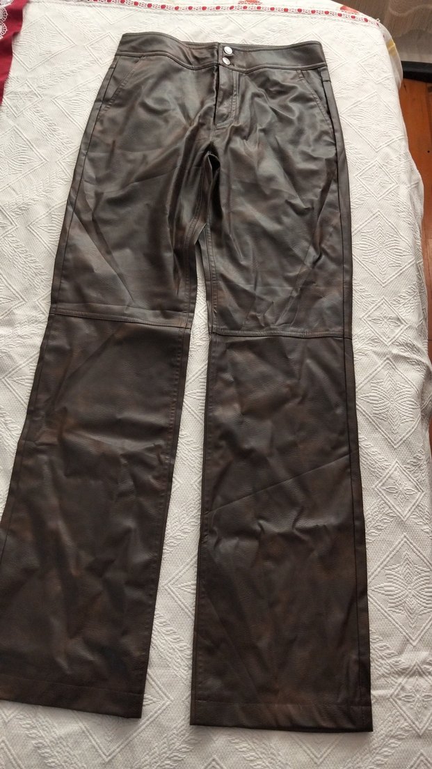 Zara Kahverengi Deri Görünümlü Pantolon — görsel 2/4