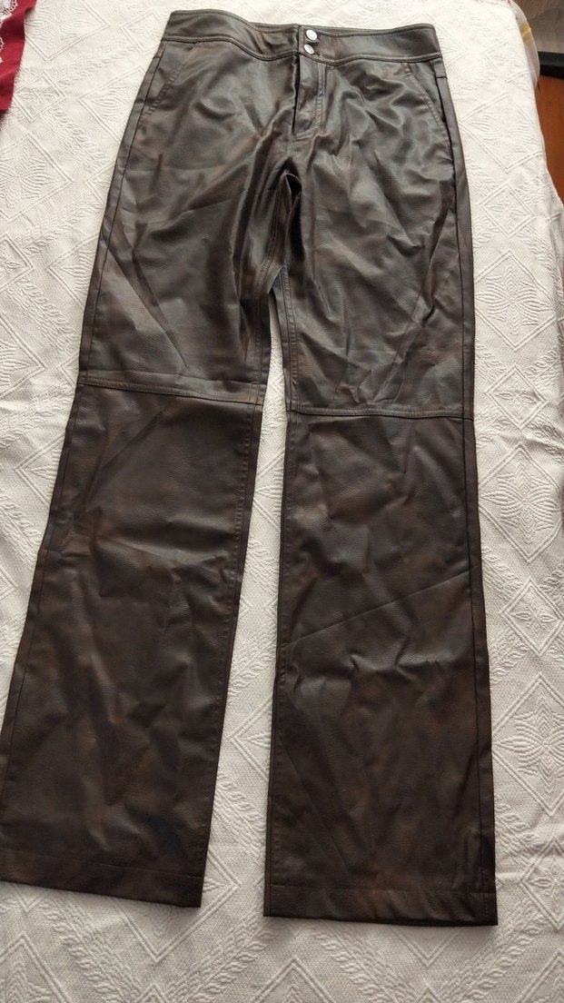 Zara Kahverengi Deri Görünümlü Pantolon — görsel 3/4