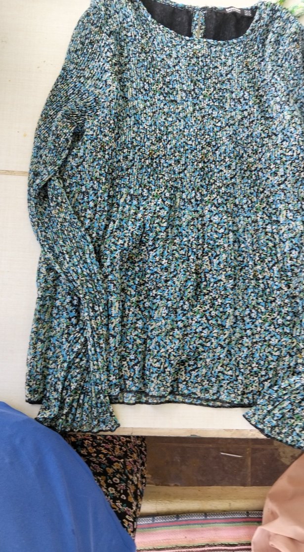 Bohem Tarzı Pilili Uzun Kollu  Bluzu - Görsel 2