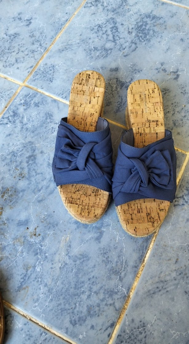 Kadın Mavi Dolgu Topuklu Espadril Terlik - Görsel 2