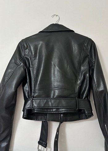 m Beden siyah Renk Kadın Siyah Deri Biker Ceket