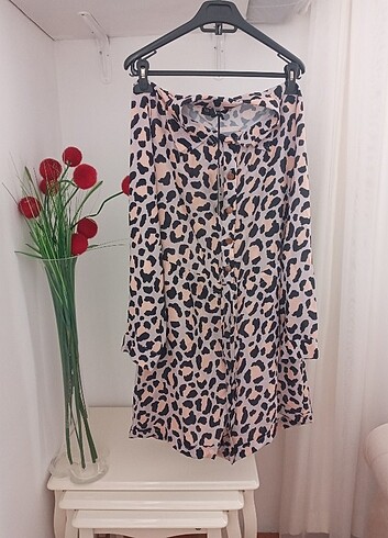 l Beden camel Renk Christiandior leopar desenli tulum