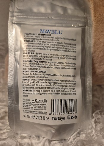 M&WELL Soğutucu Kollajen Toz Yüz Maskesi - Görsel 3