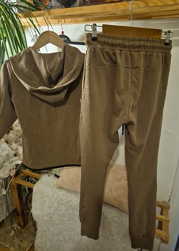 Kahverengi  Spor Takım Bel Detaylı - Görsel 7