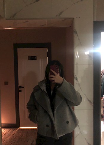Diğer Gri Midi Yün Kadın Kaban