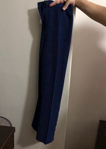 Uzun Kollu Lacivert Drapeli Kadın Elbise - Görsel 4