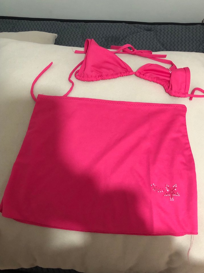 Pembe Parlak Mini Bikini - Görsel 2