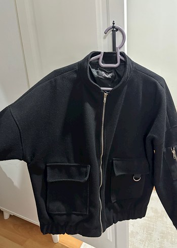 Siyah Fermuarlı Kadın Midi Ceket - Görsel 2