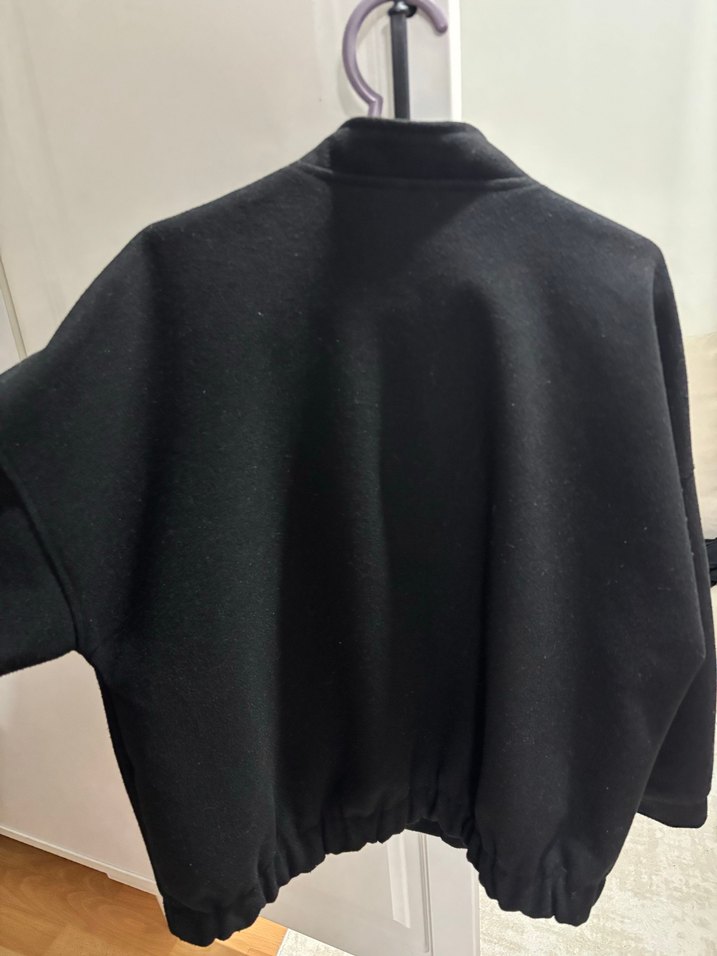 Siyah Fermuarlı Kadın Midi Ceket - Görsel 3