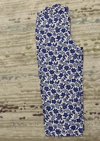 LC Waikiki Mavi Çiçek Desenli Kumaş Pantolon