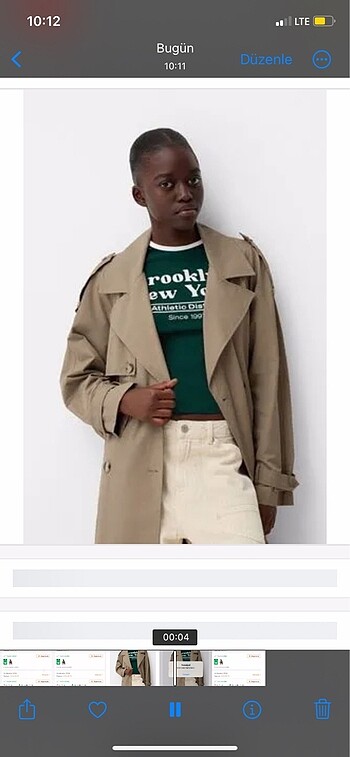 BERSHKA TRENÇKOT