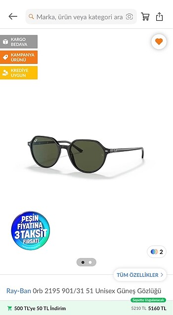 Ray ban güneş gözlüğü