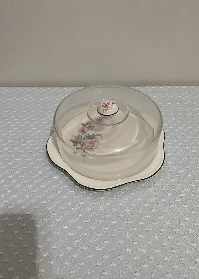 Vintega çok güzel İtalyan  porselen kek fanusu - Görsel 2