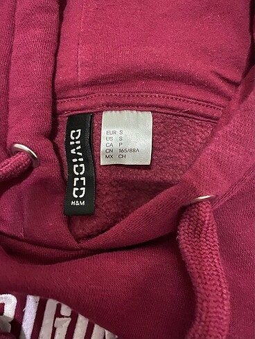 s Beden bordo Renk H&M marka , S beden kapjonlu kıyafet ,